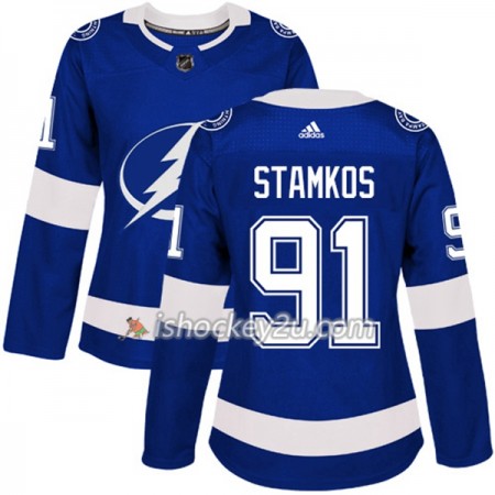 Dame NHL Tampa Bay Lightning Trøje Steven Stamkos 91 Adidas 2017-2018 Blå Authentic